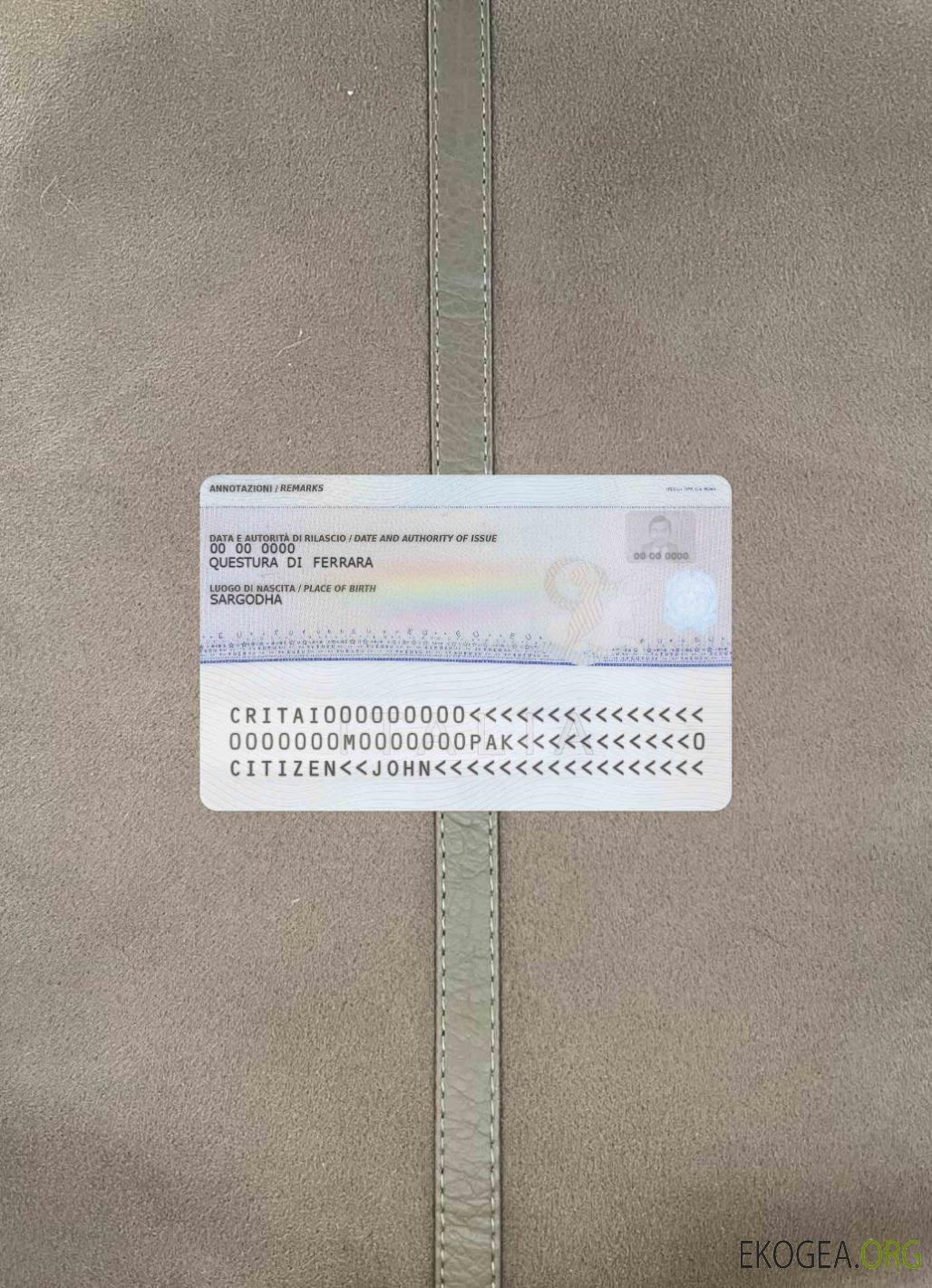 Permis de séjour en Italie nouveau photolook RETOUR